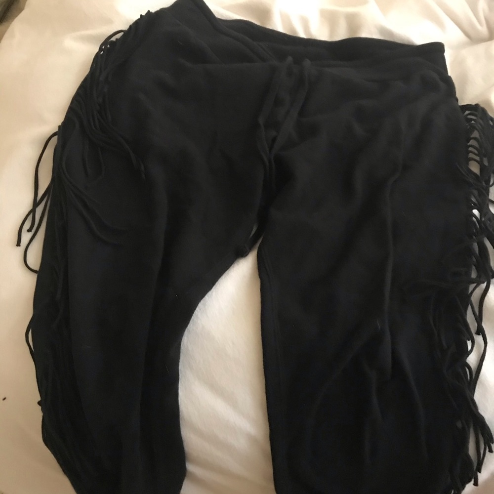 Amuse society fringe sweatpants